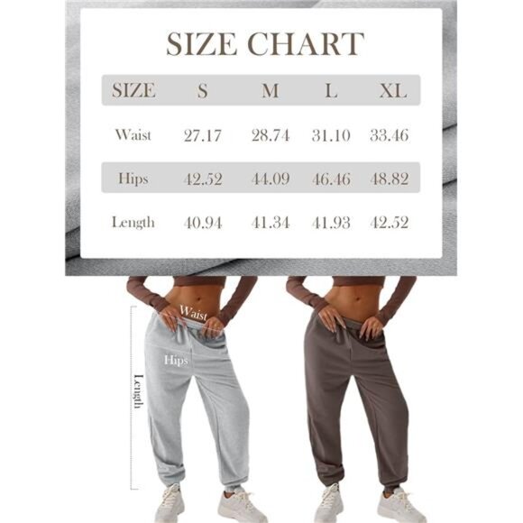 Women's High-Waisted Baggy Jogger Sweatpants Fall Lounge Trousers - Picture 7 of 7